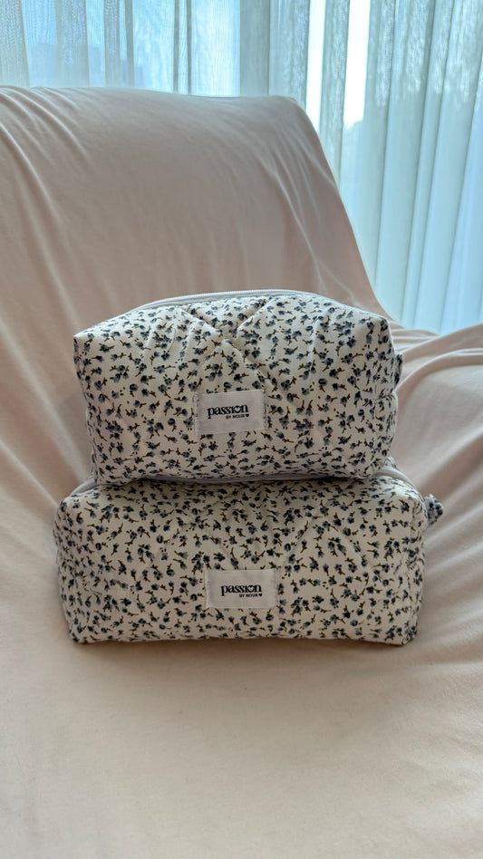 Floral baby blue pouch